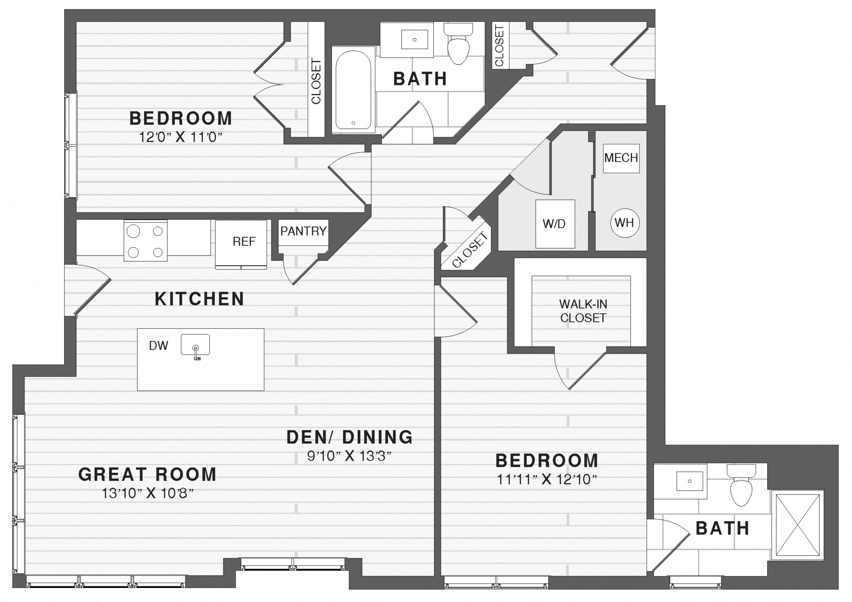 2 Bed/2 Bath-B5 floor plan