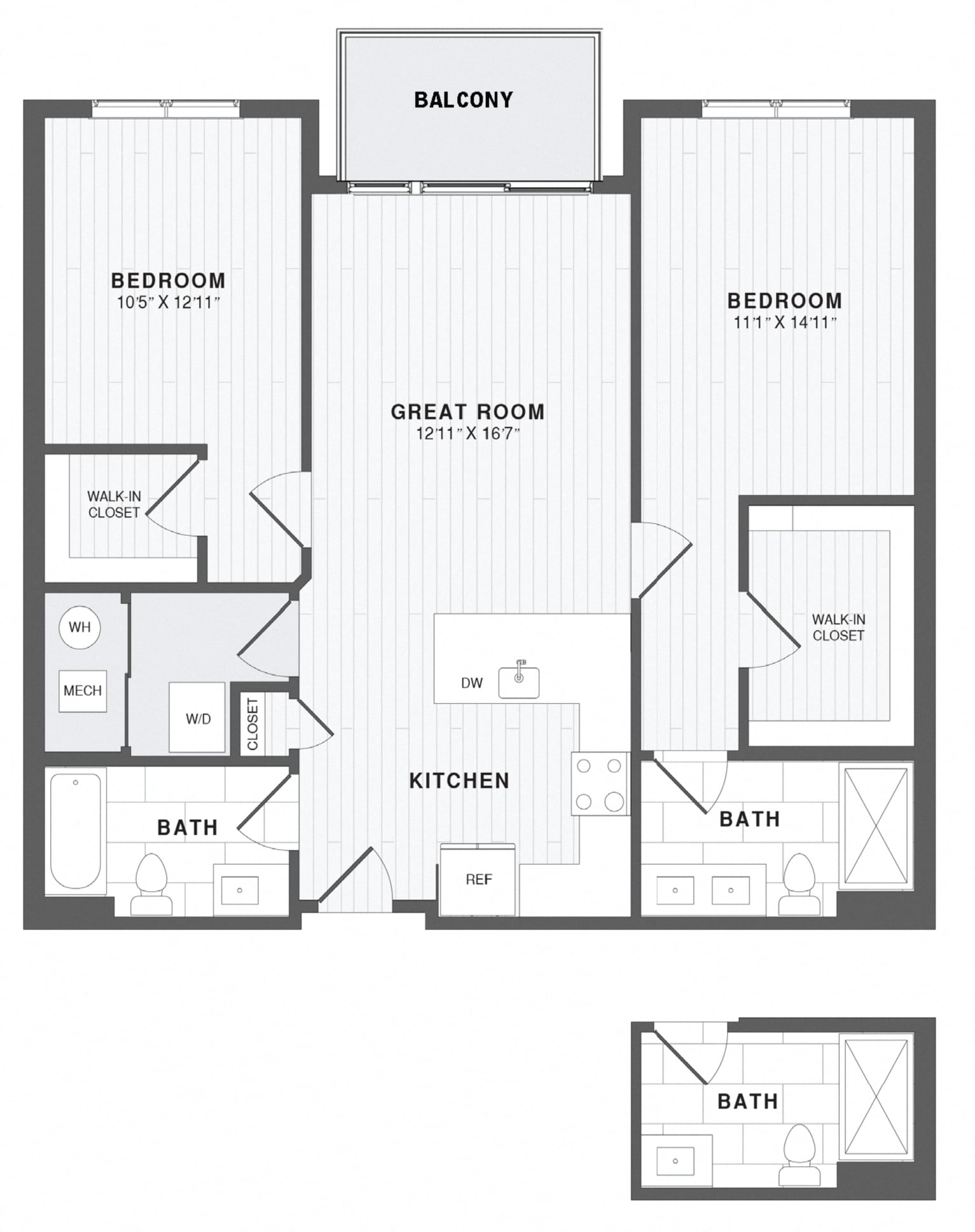 2 Bed/2 Bath-B3 floor plan