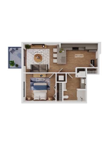 1x1-The Fitz floor plan