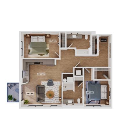2x2-The Fox floor plan