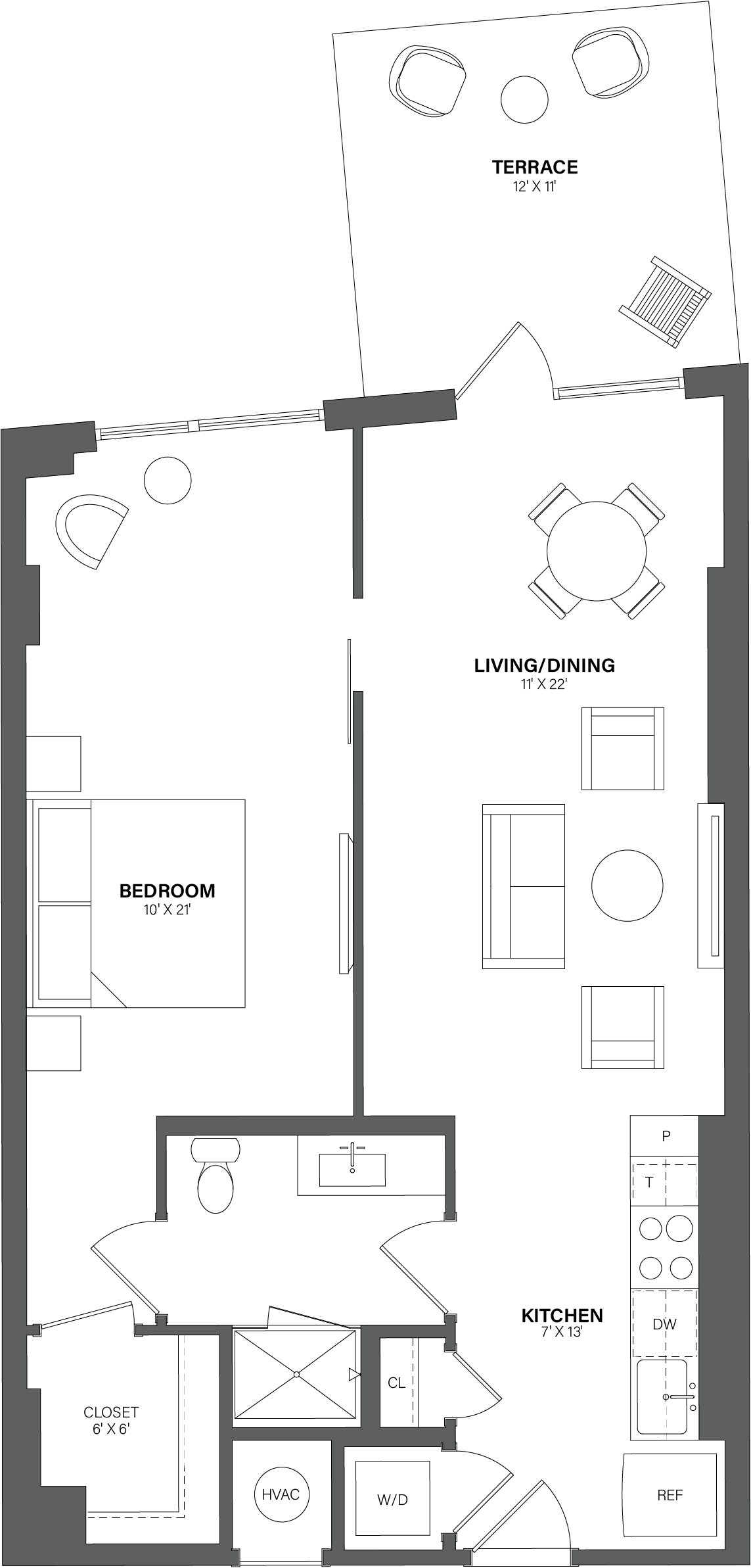 1 Bed/1 Bath-A9 floor plan