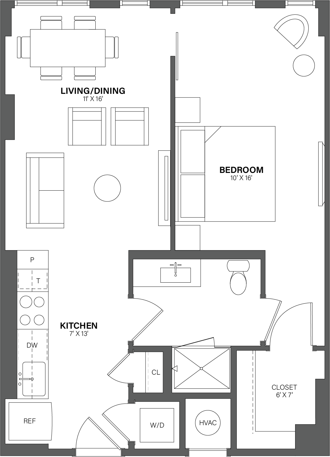 1 Bed/1 Bath-A1 floor plan