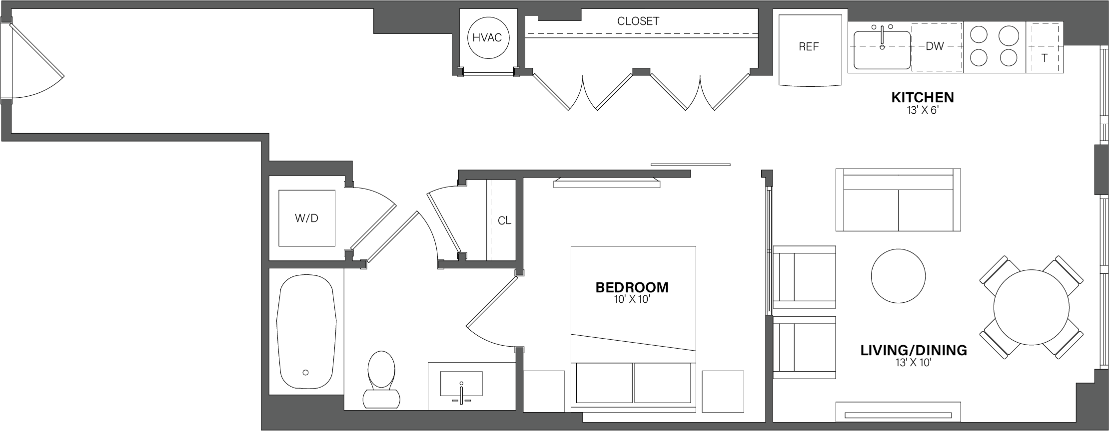 1 Bed/1 Bath-A12 floor plan