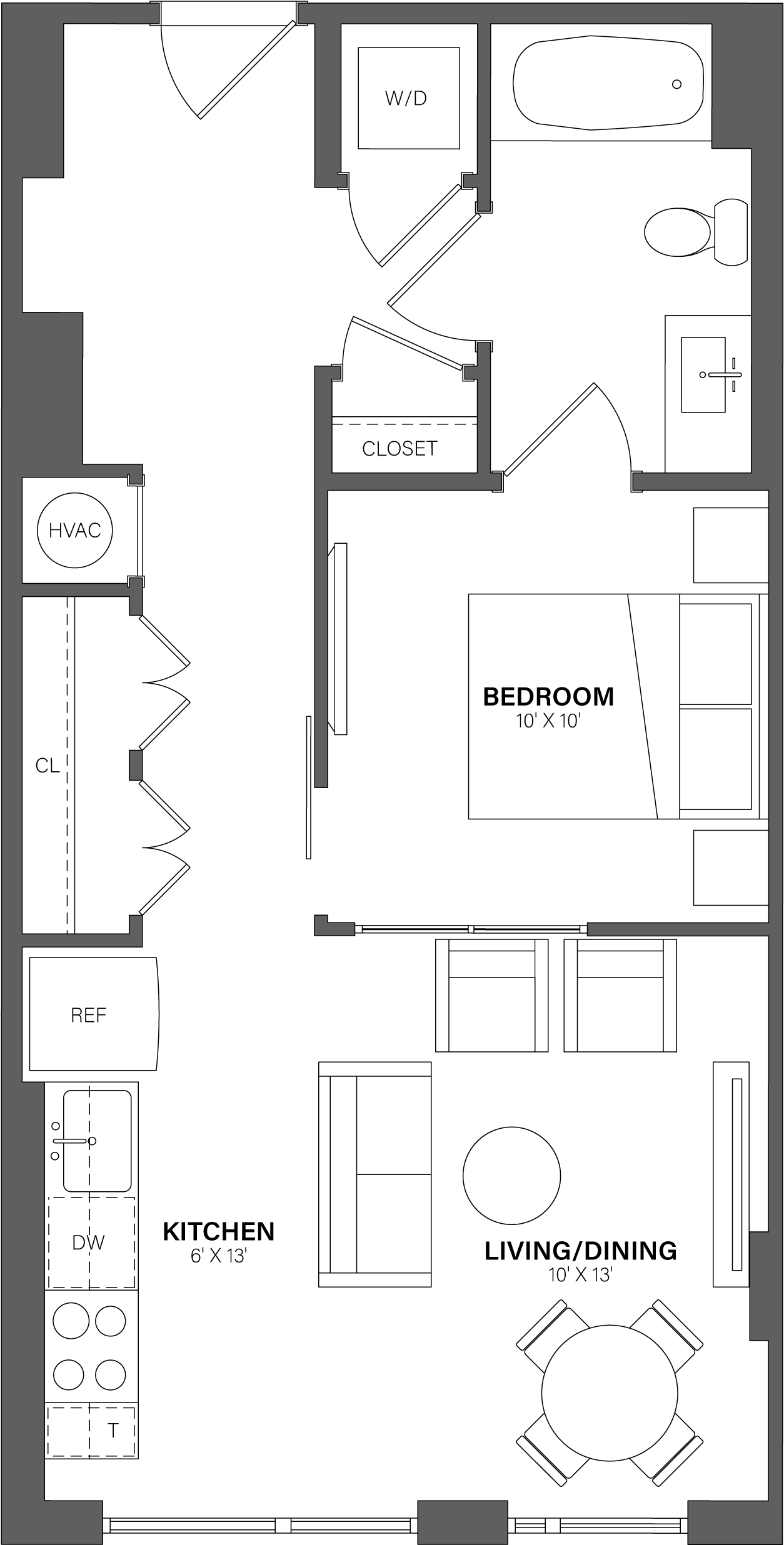 1 Bed/1 Bath - A11B floor plan
