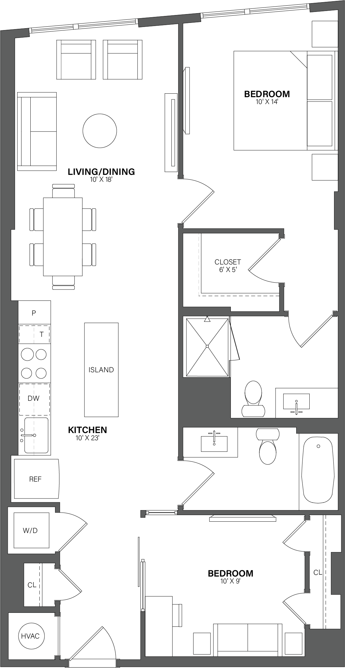 2 Bed/2 Bath-B23 floor plan