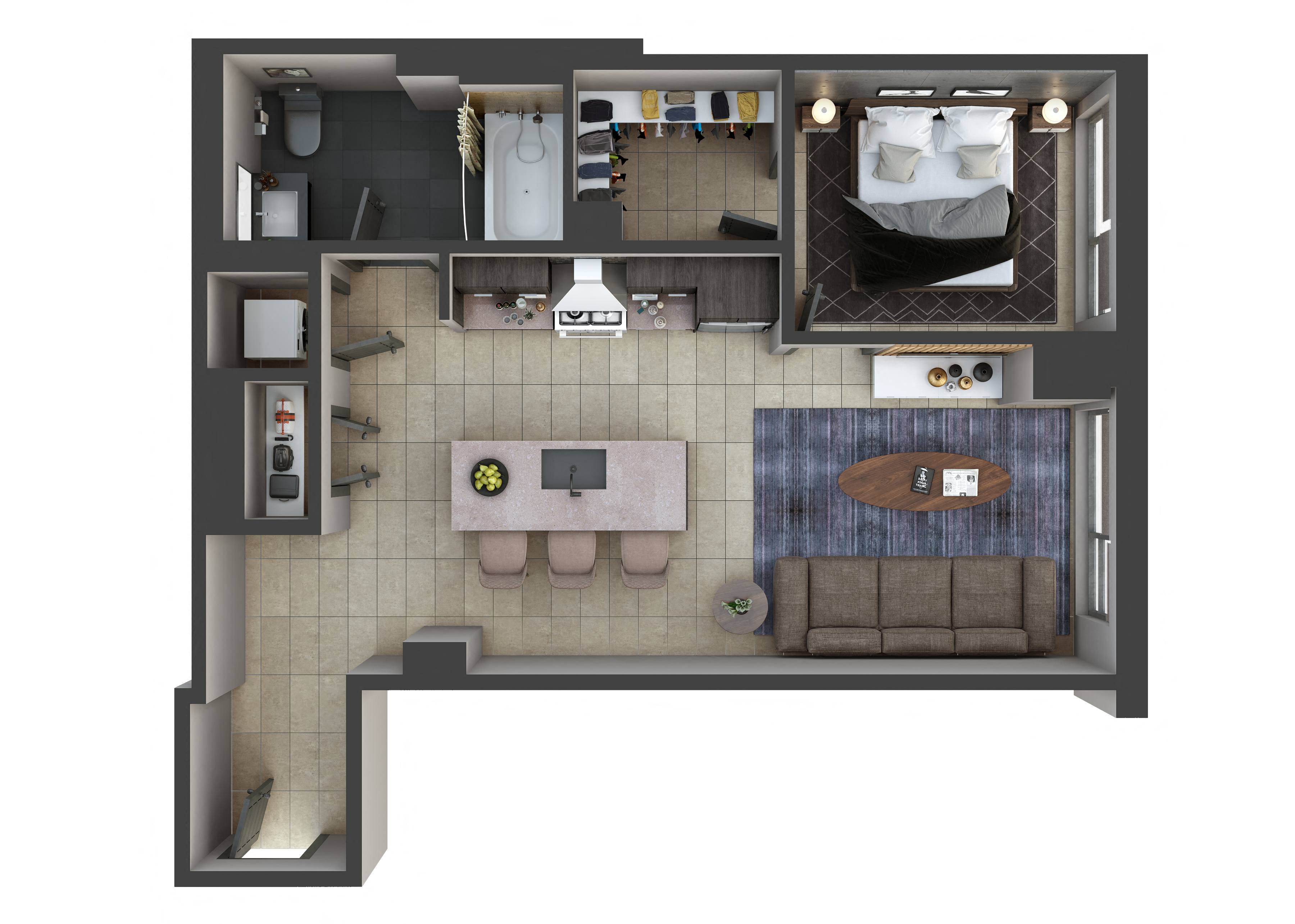 Unit U307 floor plan