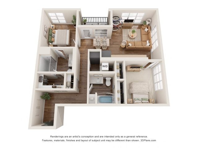 2 Bed - D2 floor plan
