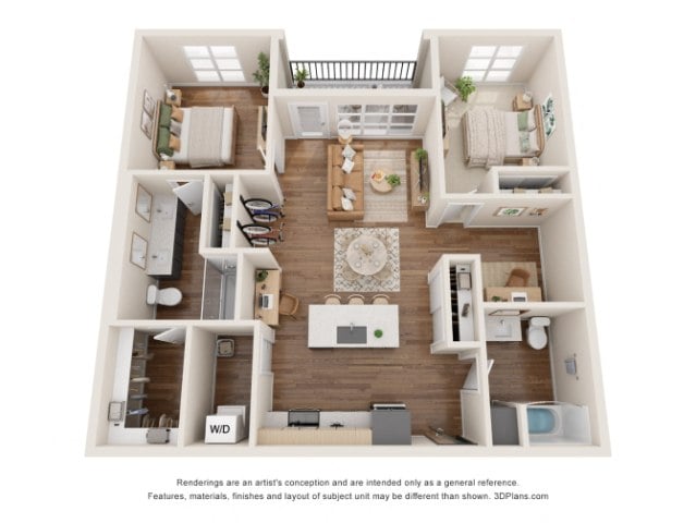 2 Bed+Den - D8 floor plan