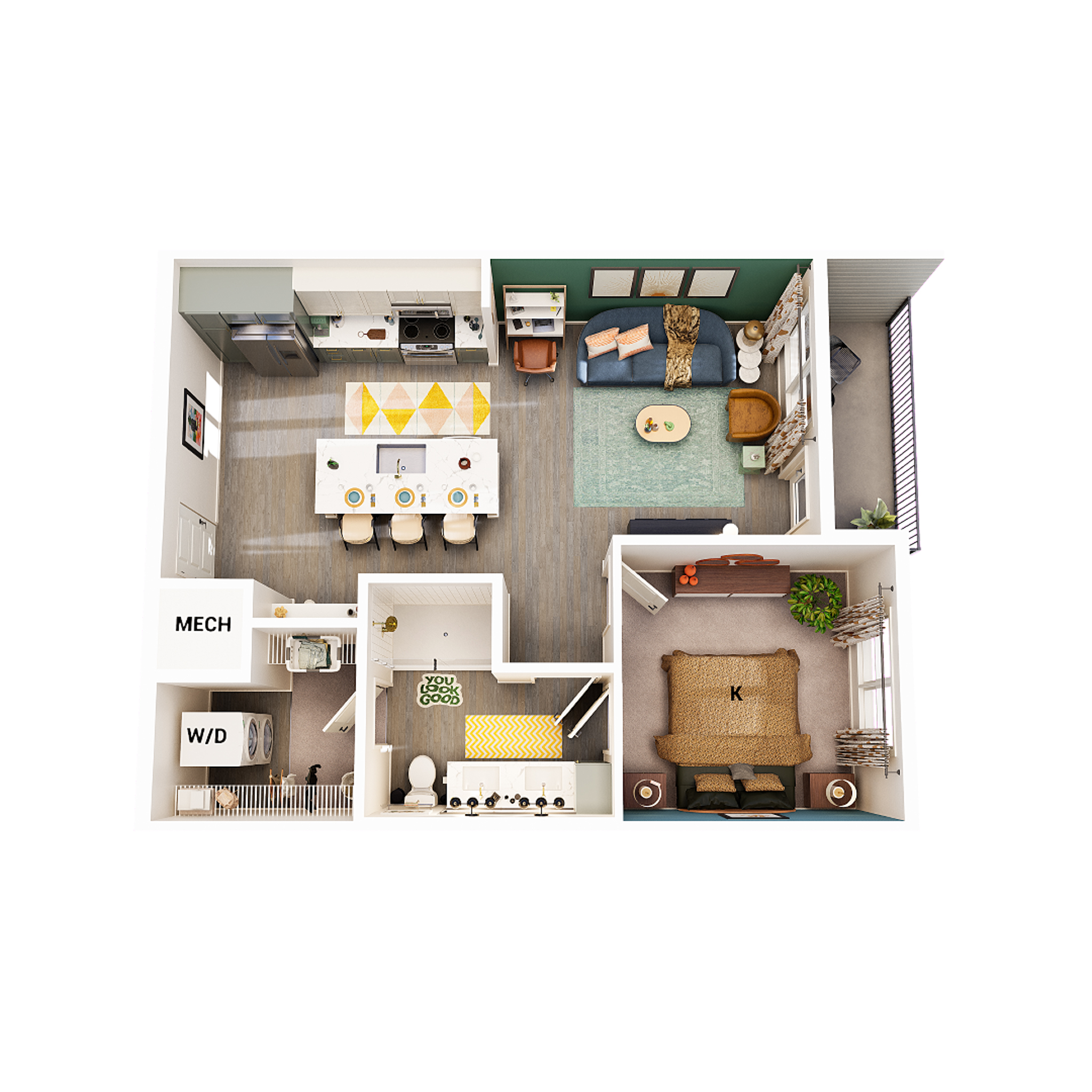 A2- 1x1 floor plan