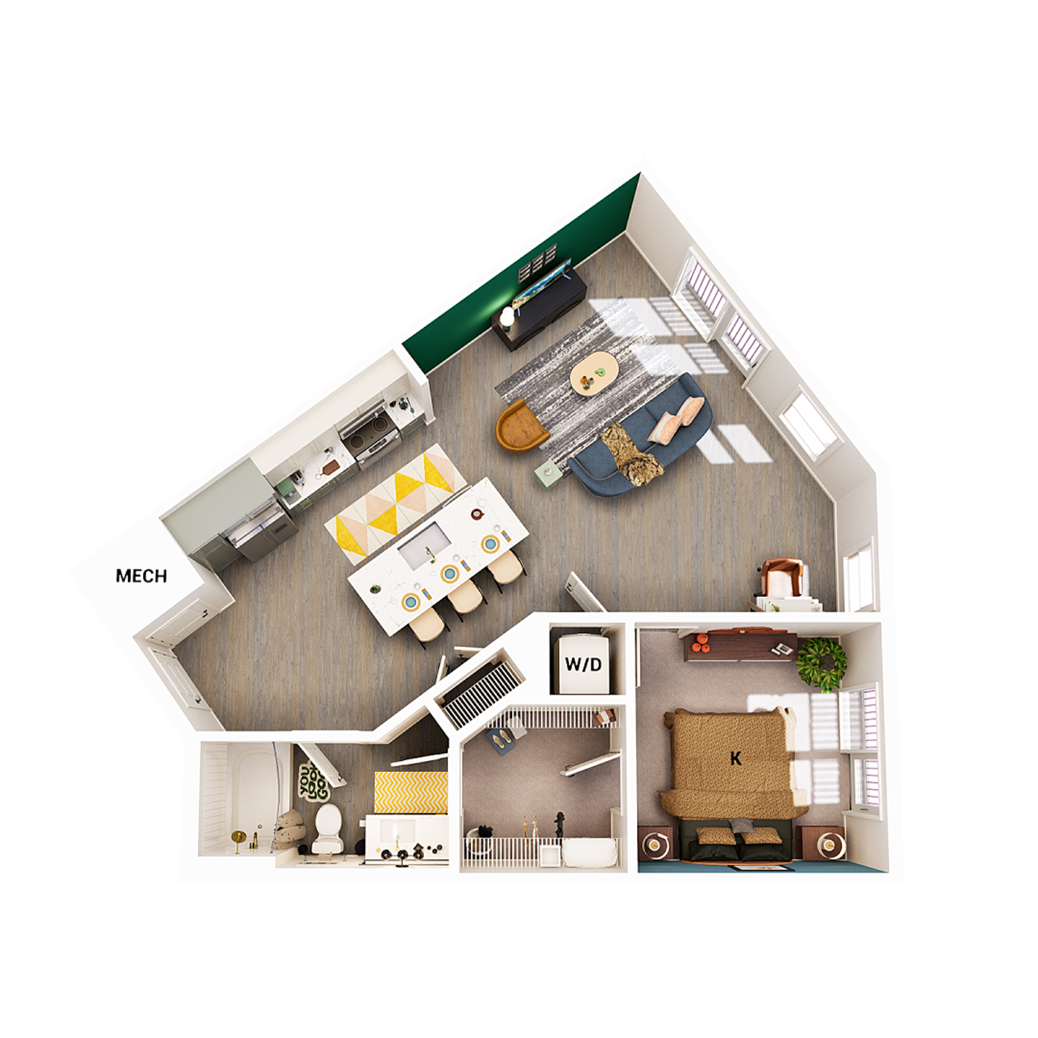 A6 - 1x1 floor plan