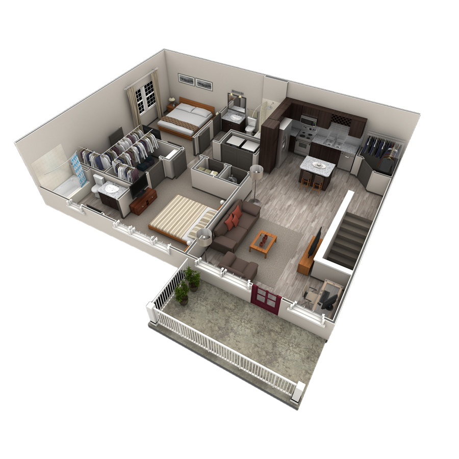 2 BR Designer Overlook floor plan