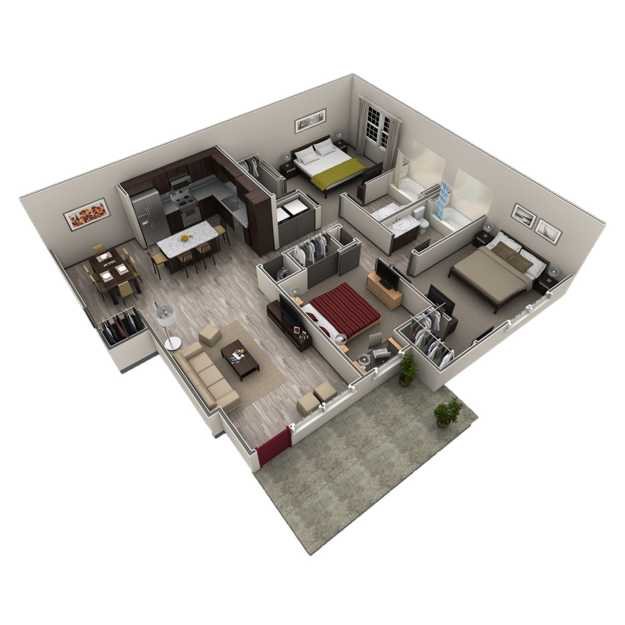 3 BR Grand Courtyard Garage floor plan