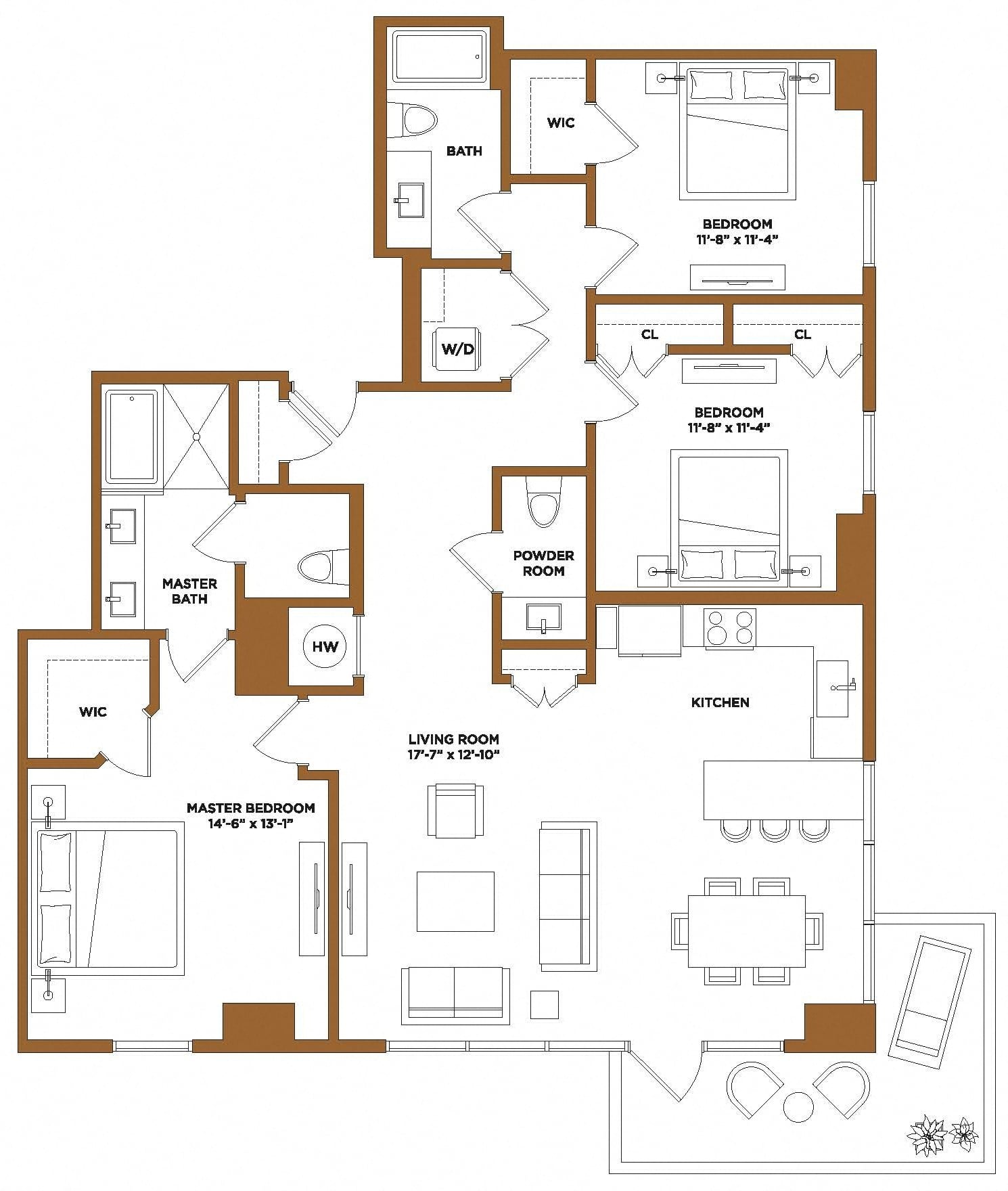 3 Bed/2.5 Bath-G floor plan