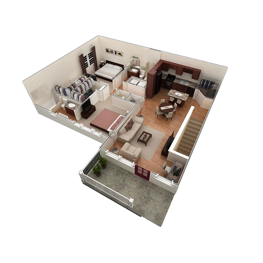 2 BR Designer Overlook floor plan