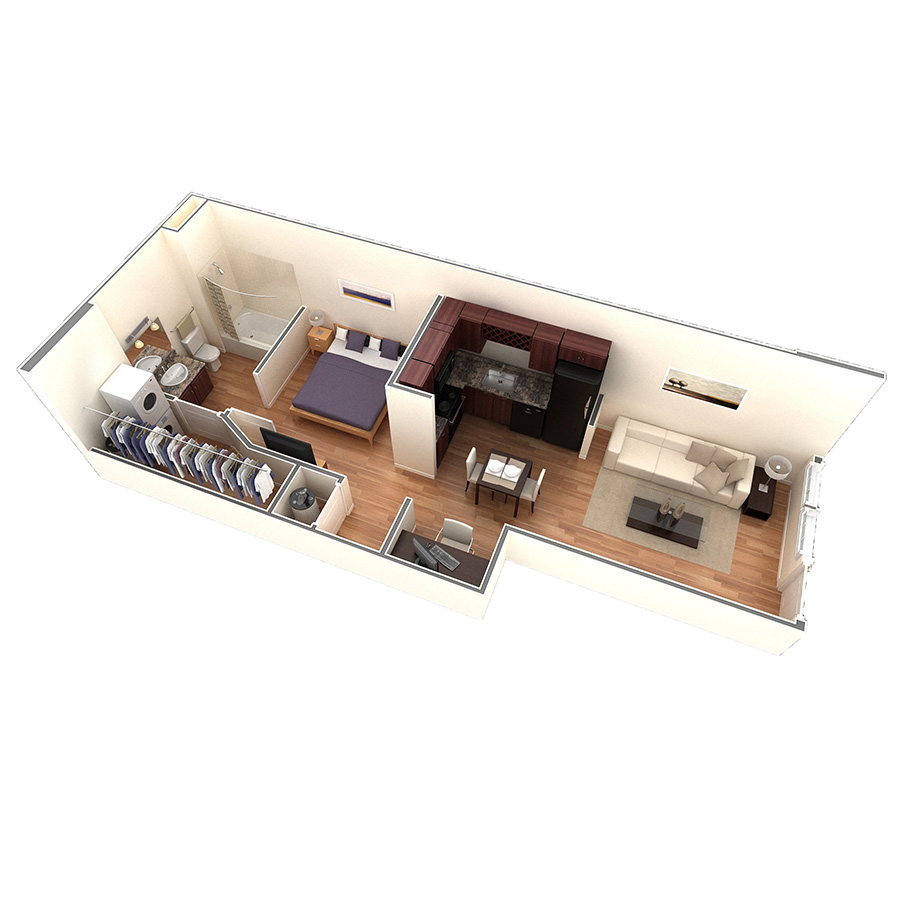 Studio Grand Courtyard floor plan