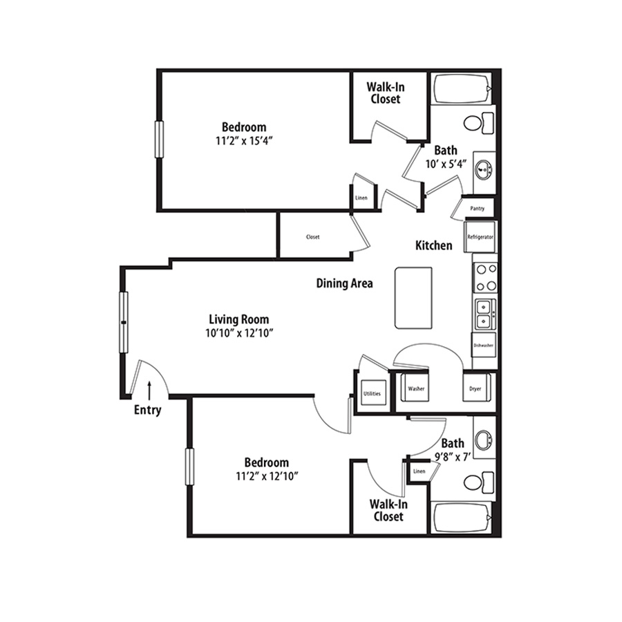 2 BR Grand Courtyard floor plan