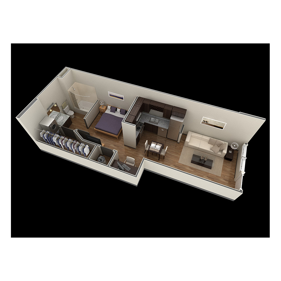 Studio Grand Courtyard floor plan