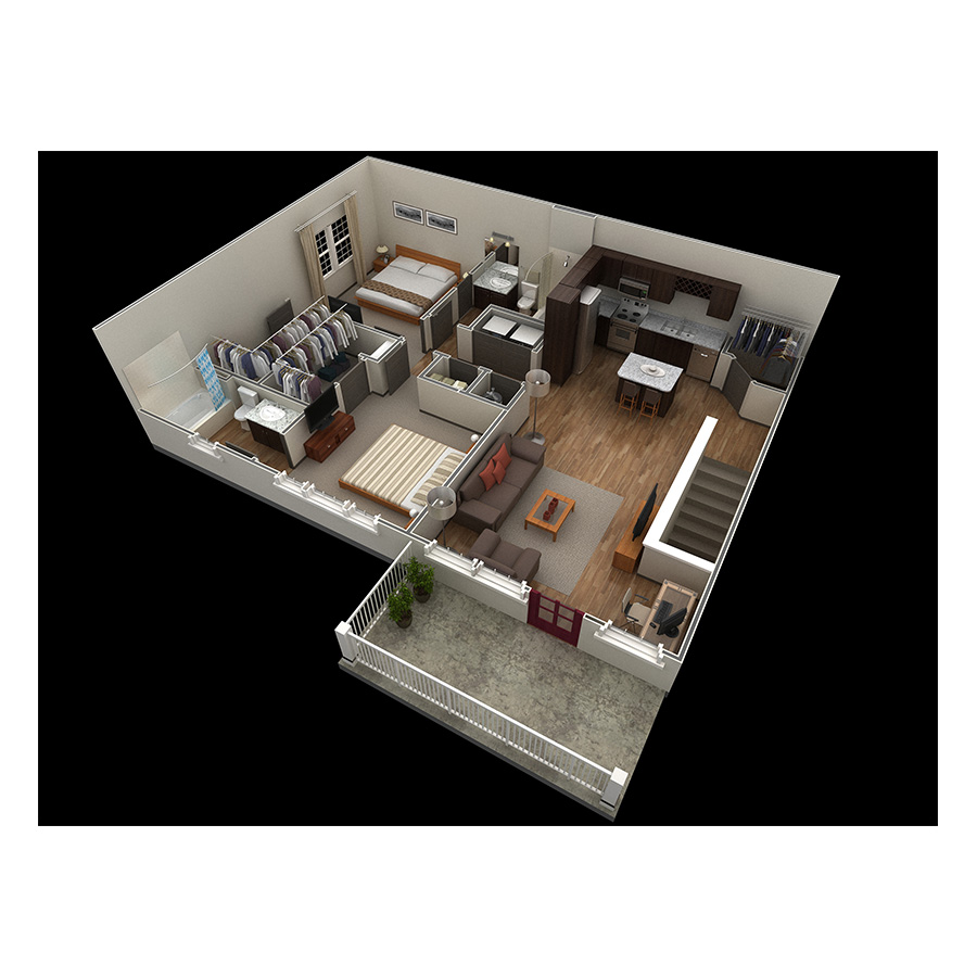 2 BR Designer Overlook floor plan