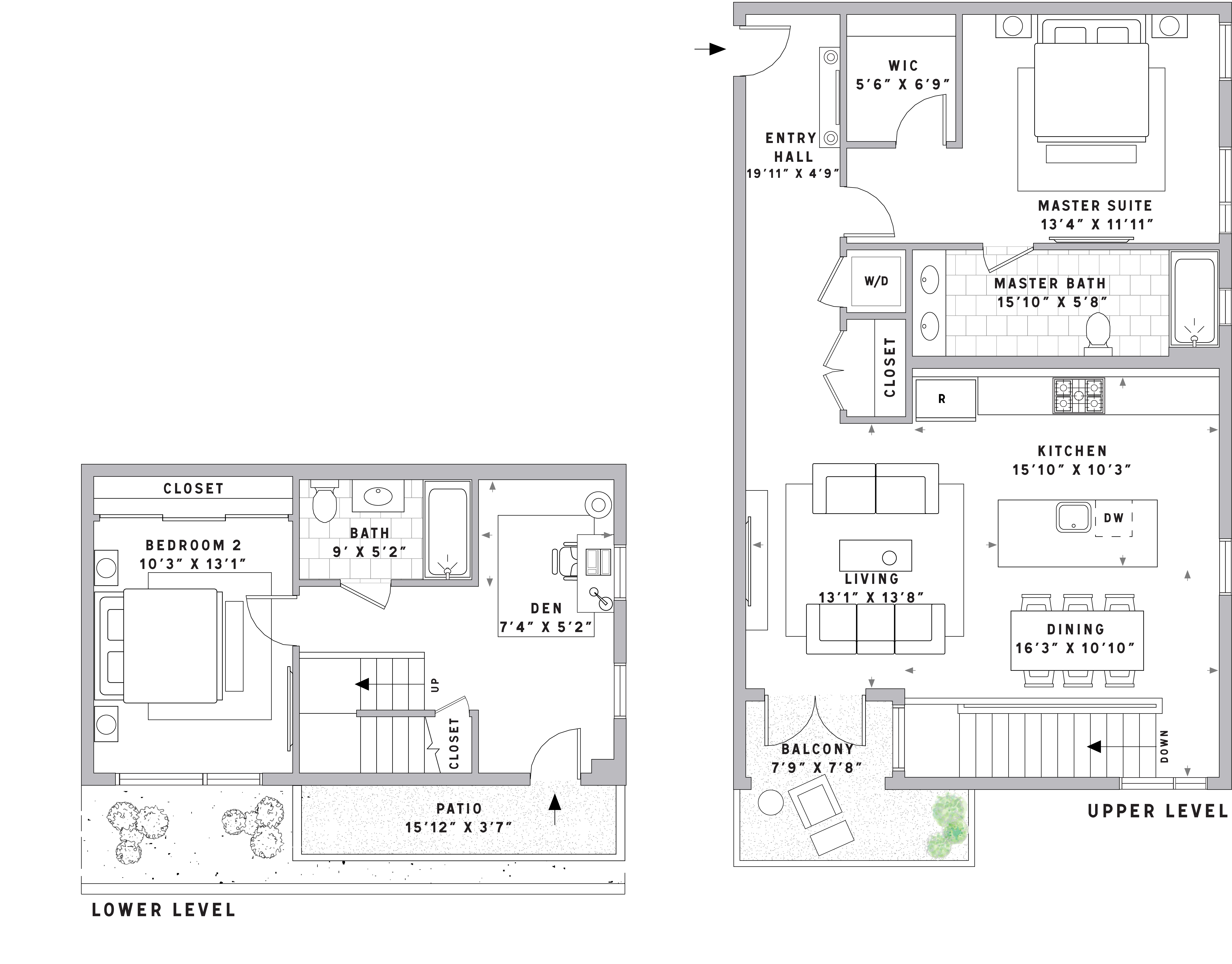 TH2 Townhouse 2 Bed floor plan