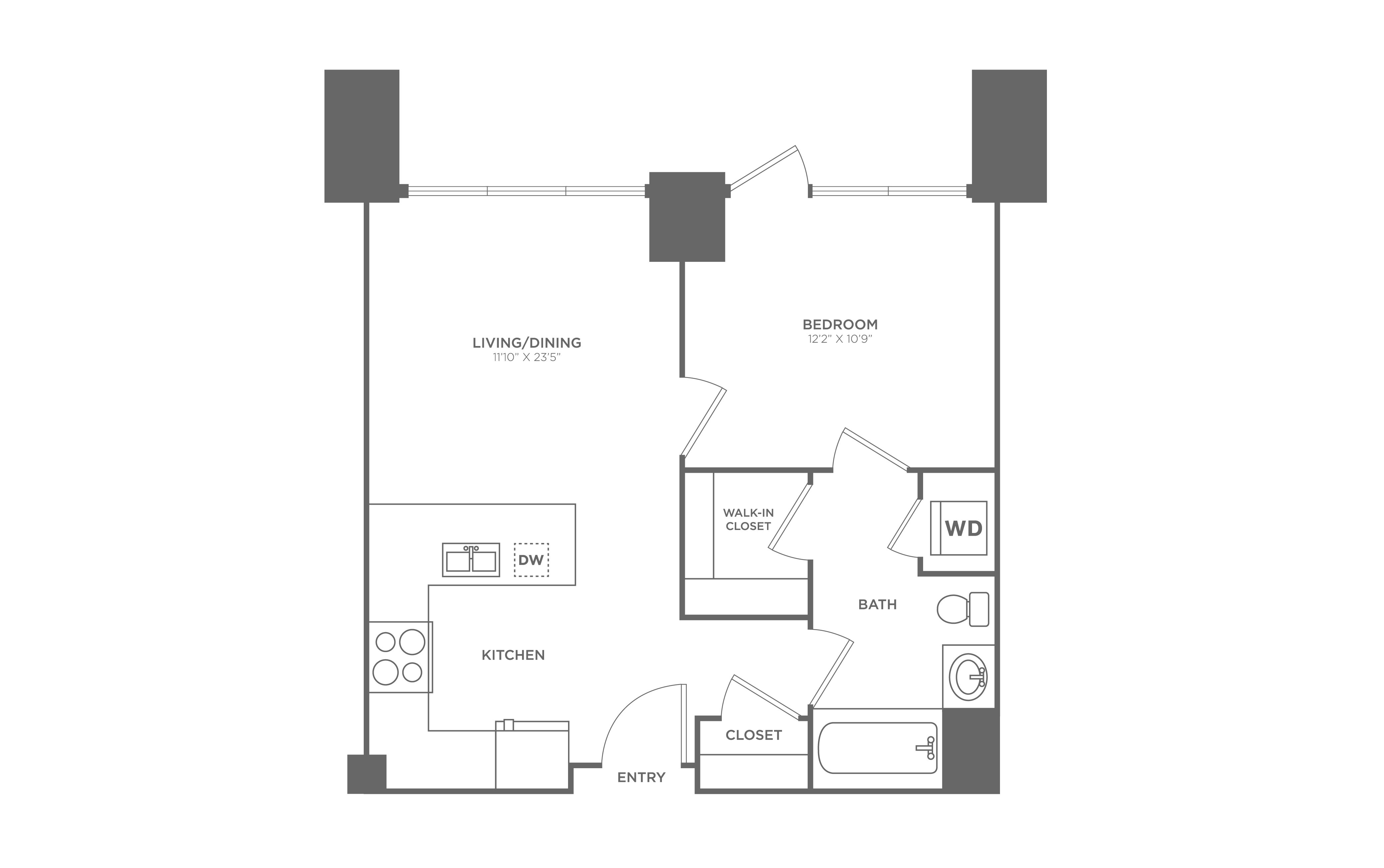 1 Bed/1 Bath-A4 floor plan