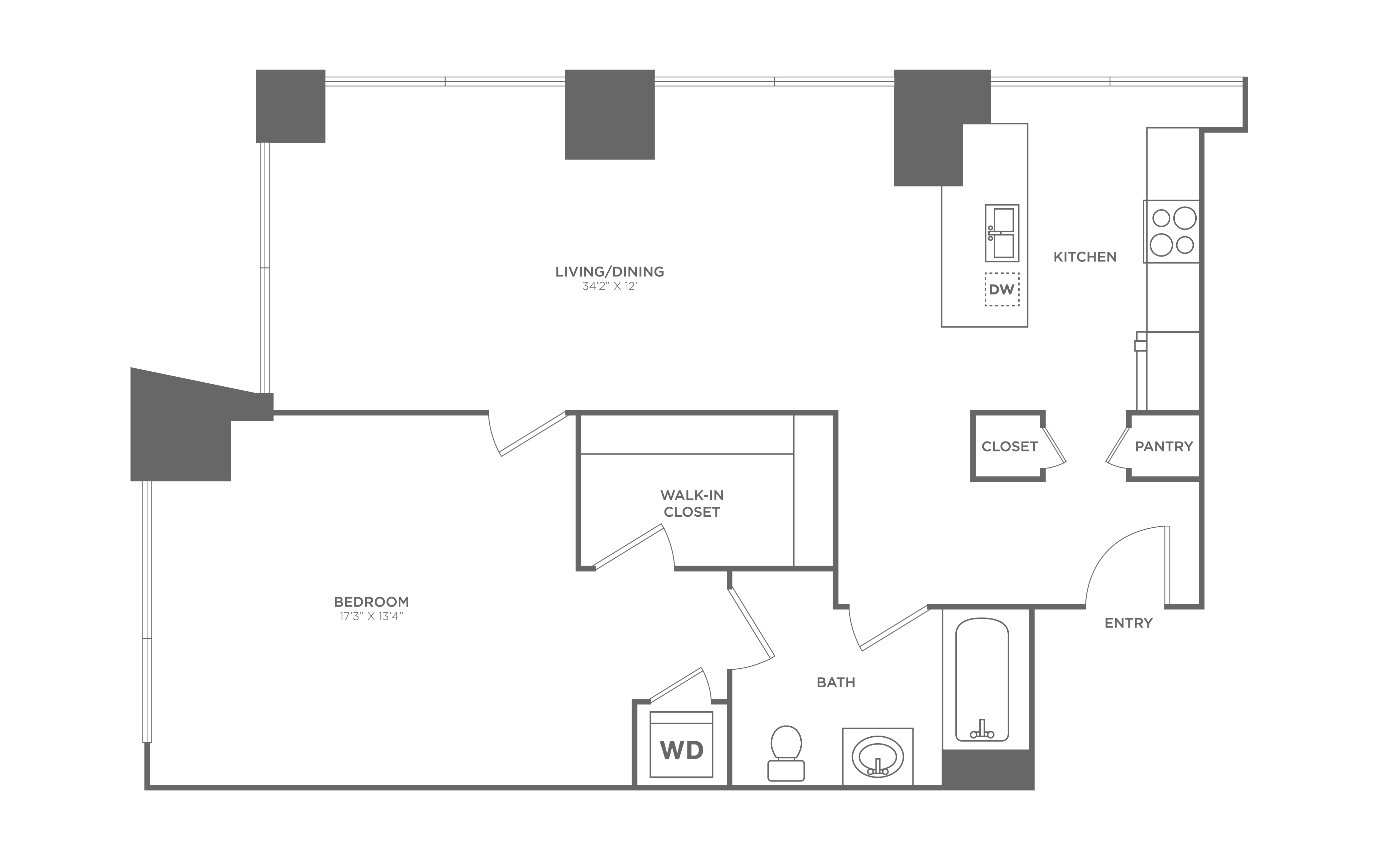 1 Bed/1 Bath-A11 floor plan