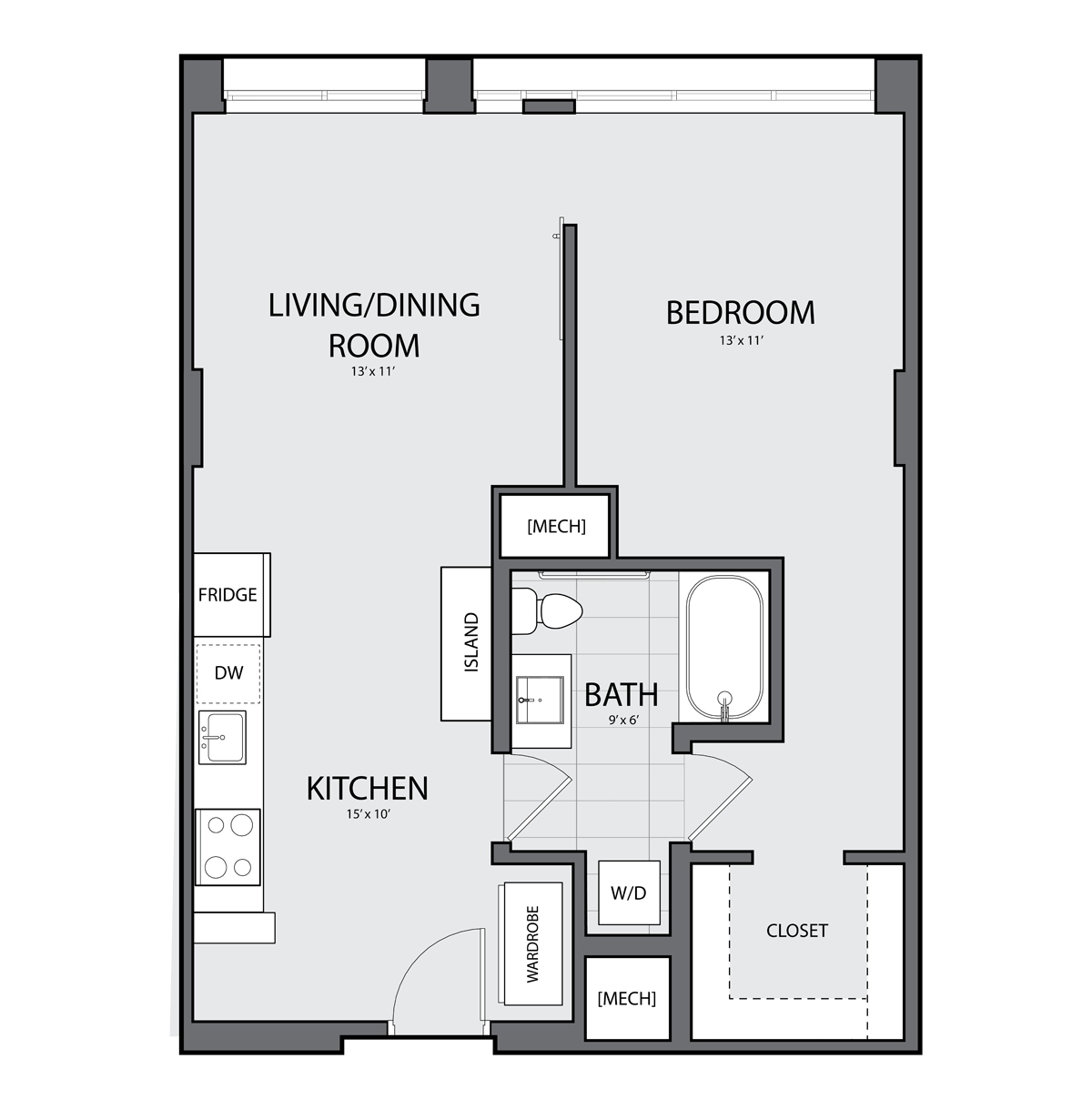 1 Bed/1 Bath-C-1C floor plan