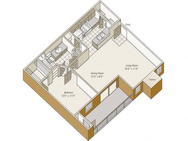 1 Bed/1 Bath-A3 floor plan