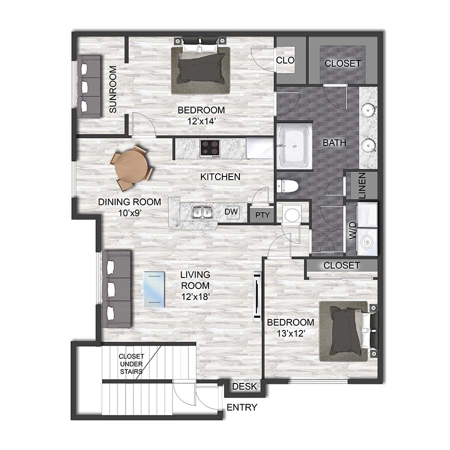 B1D Den floor plan