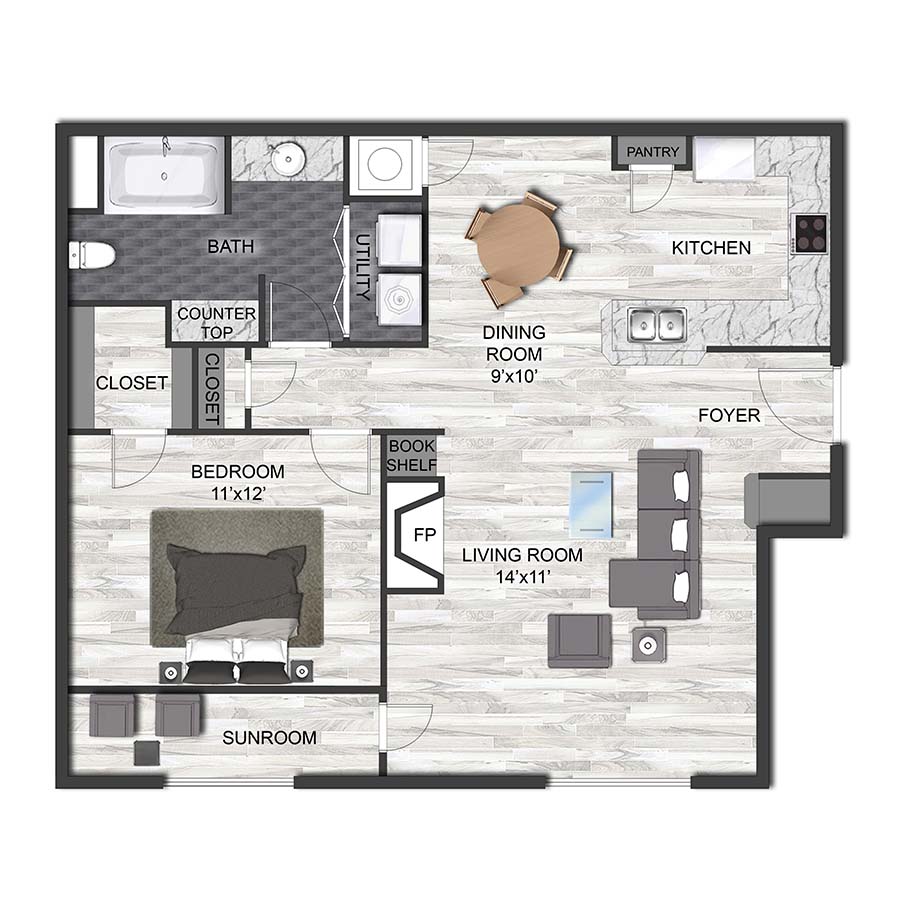 A1K floor plan