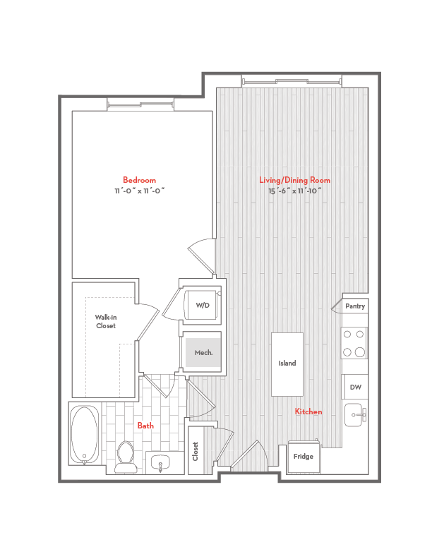 1B-A floor plan