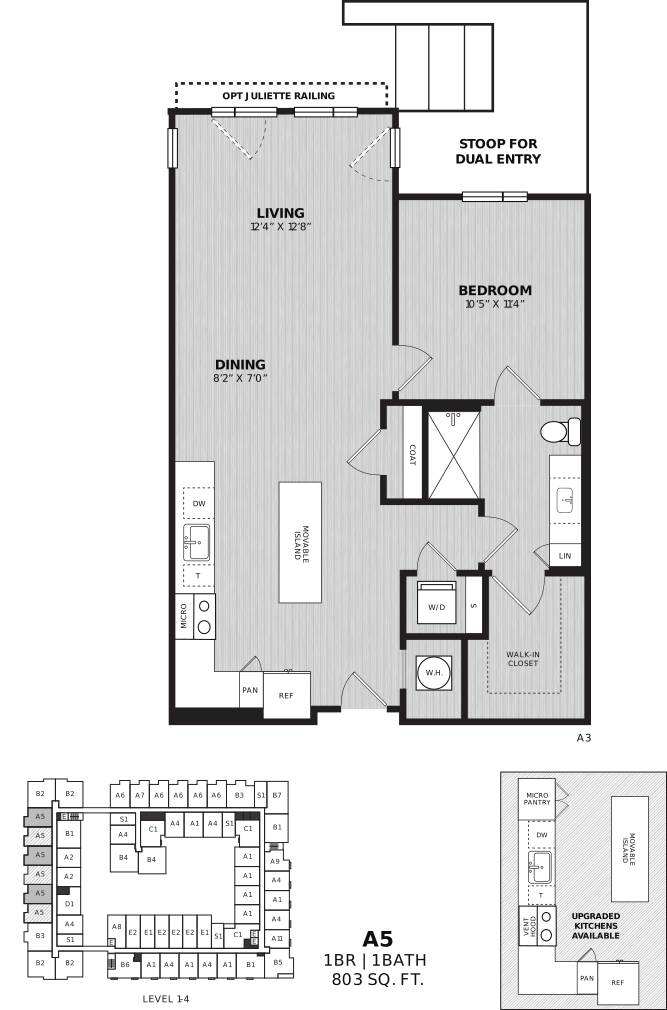 1 Bed/1 Bath-A5 Chiavari floor plan