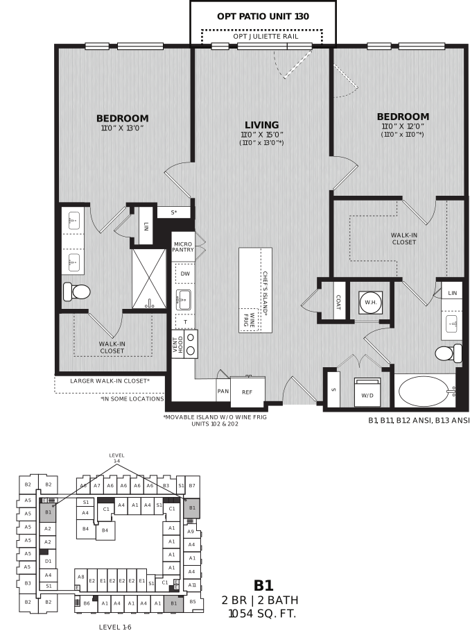 2 Bed/2 Bath-B1 Poltrona floor plan