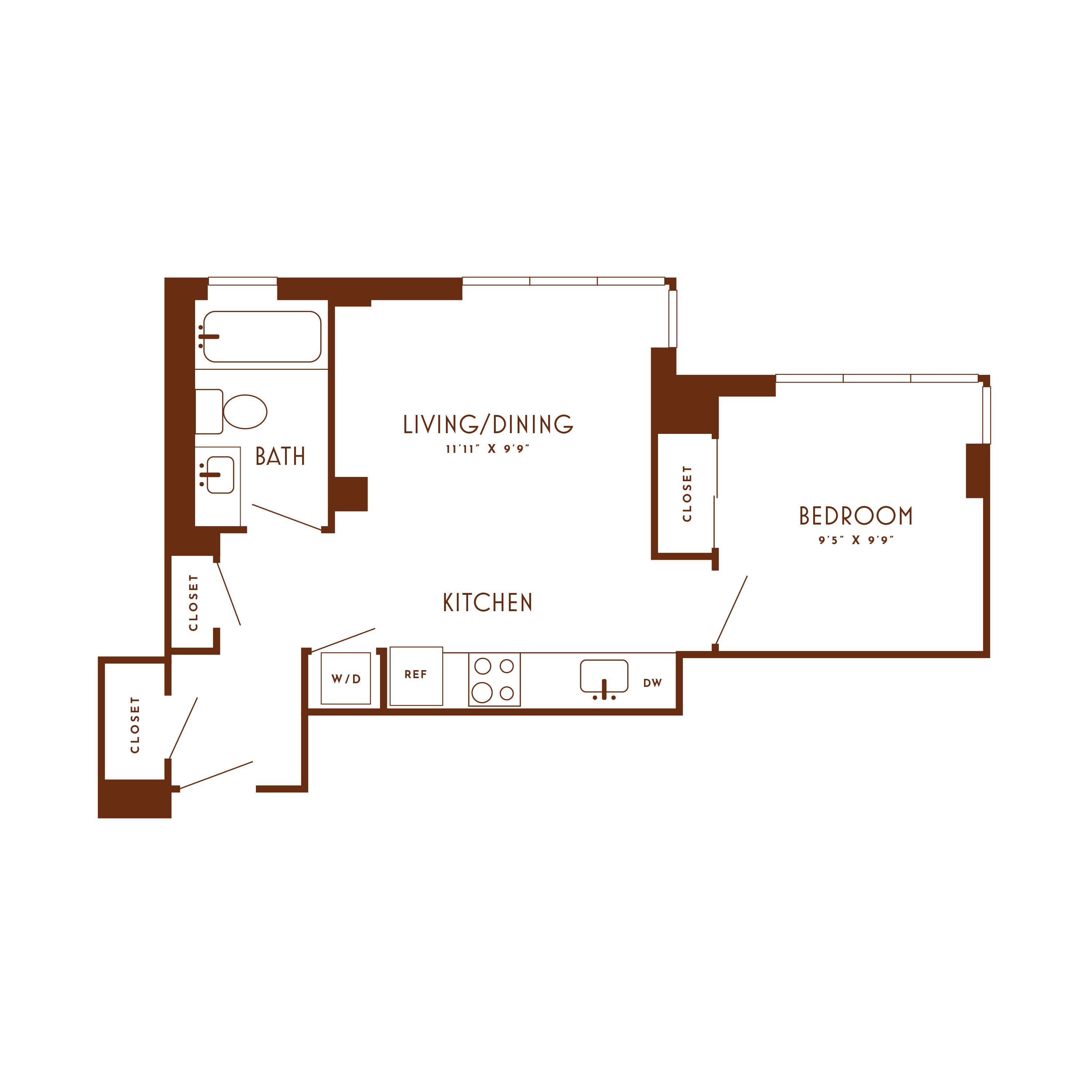1 Bed/1 Bath-B4 floor plan