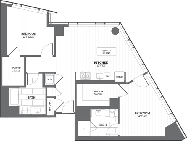 2 Bed/2 Bath E1 floor plan