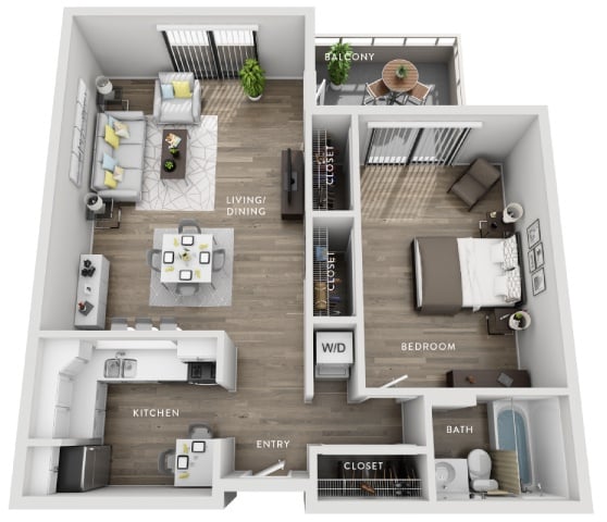 Oak (Ap) 1 Bedroom Apartment floor plan