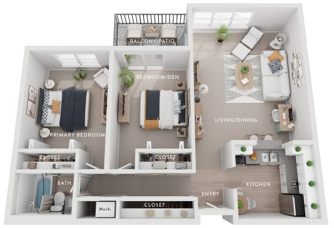 Maple (Bs) 2 Bedroom Apartment floor plan