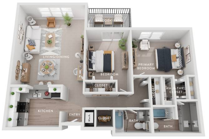 Willow (C1s) 2 Bedroom Apartment floor plan