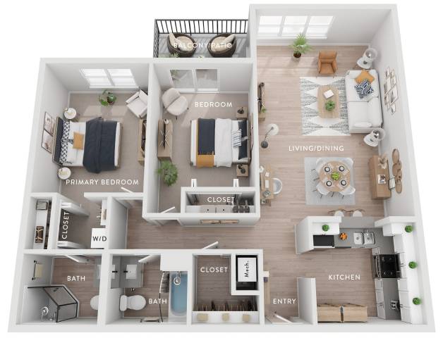 Evergreen (Ch) 2 Bedroom Apartment floor plan