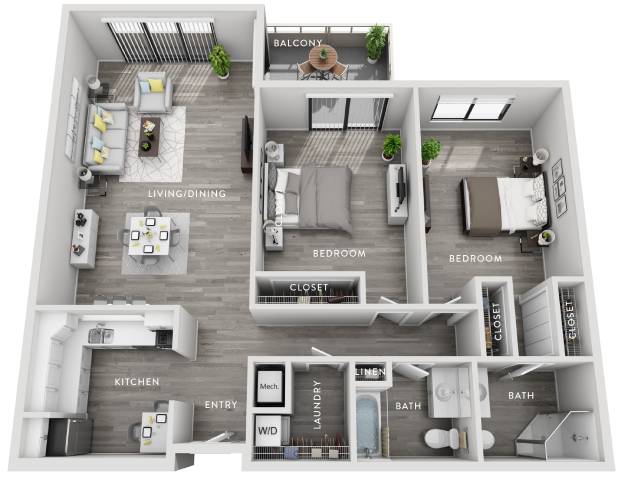 Evergreen (Cp) 2 Bedroom Apartment floor plan