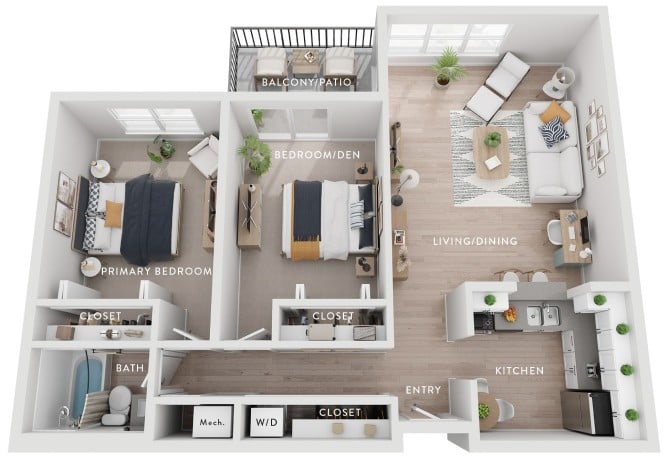 Maple (Bh) 2 Bedroom Apartment floor plan