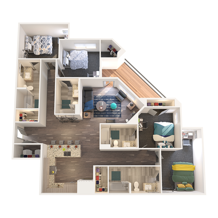 4X4 D2 floor plan