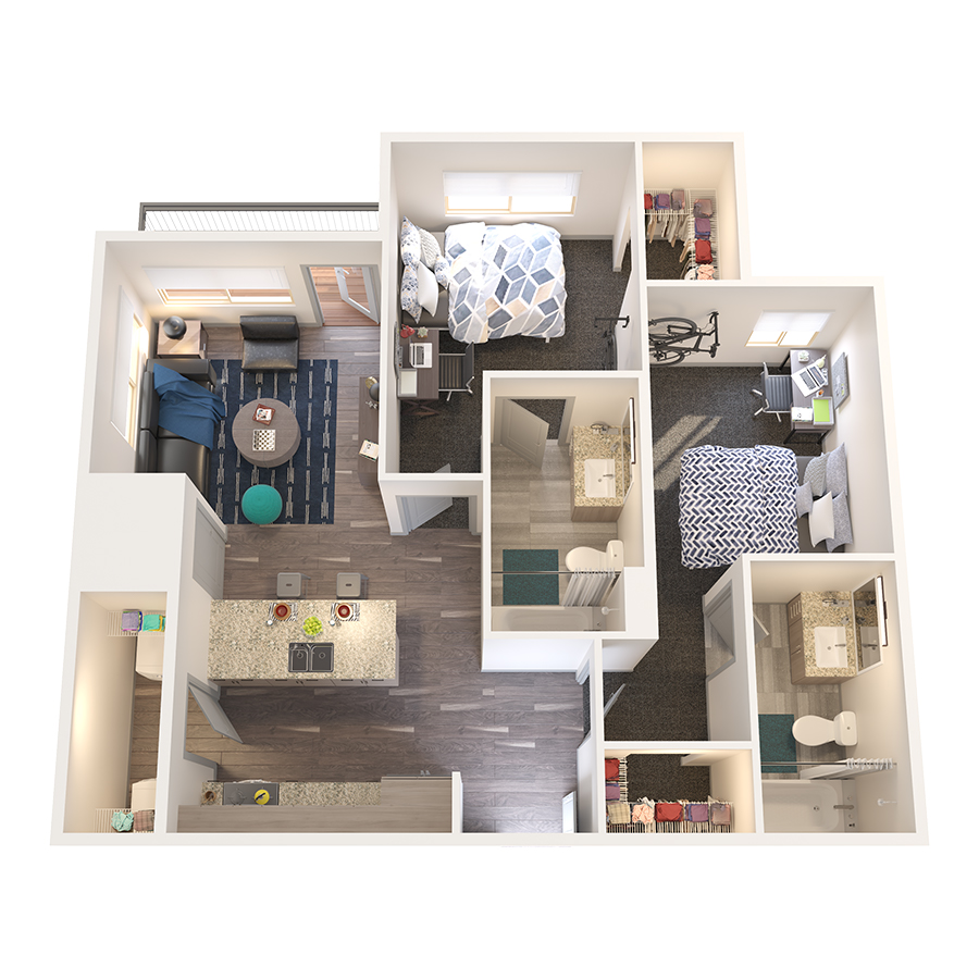 2X2 B1 floor plan