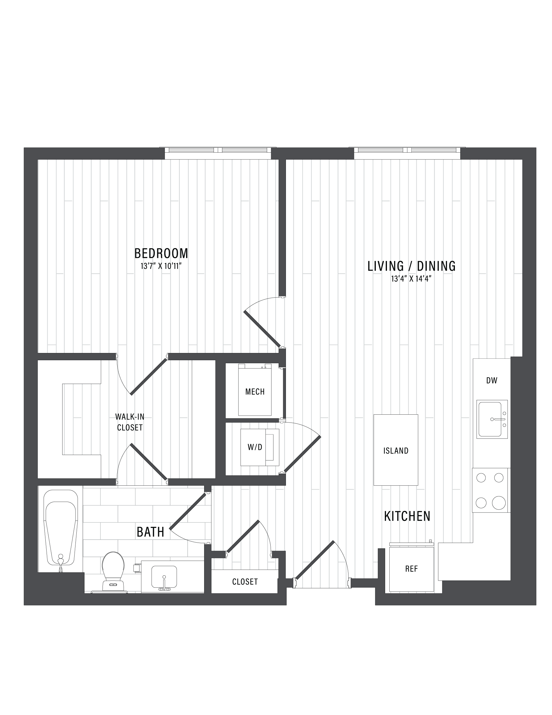 1 Bed/1 Bath-C5 floor plan