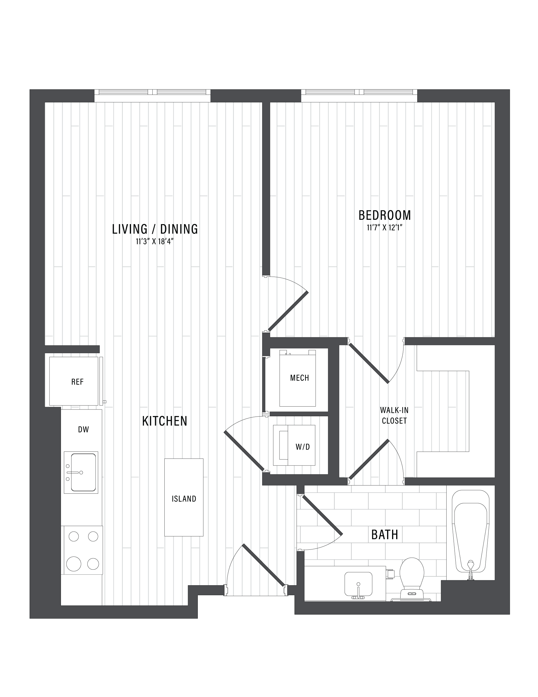1 Bed/1 Bath-C3.2 floor plan
