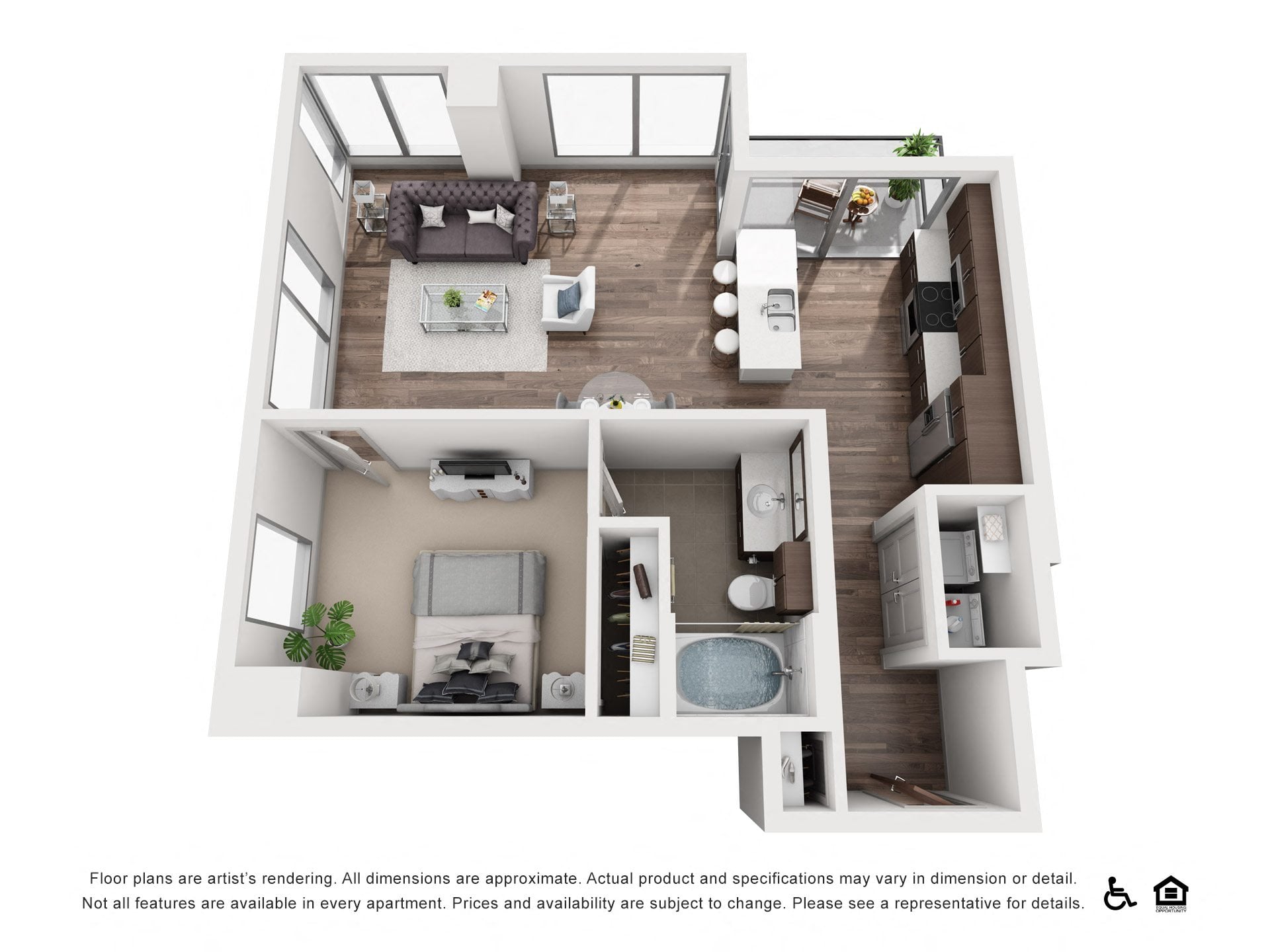 1K floor plan