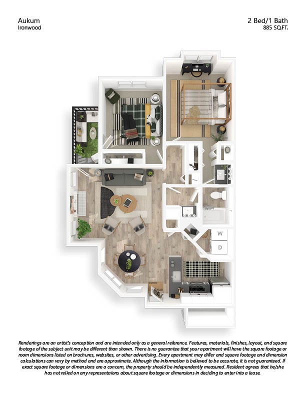 2x1 Classic floor plan