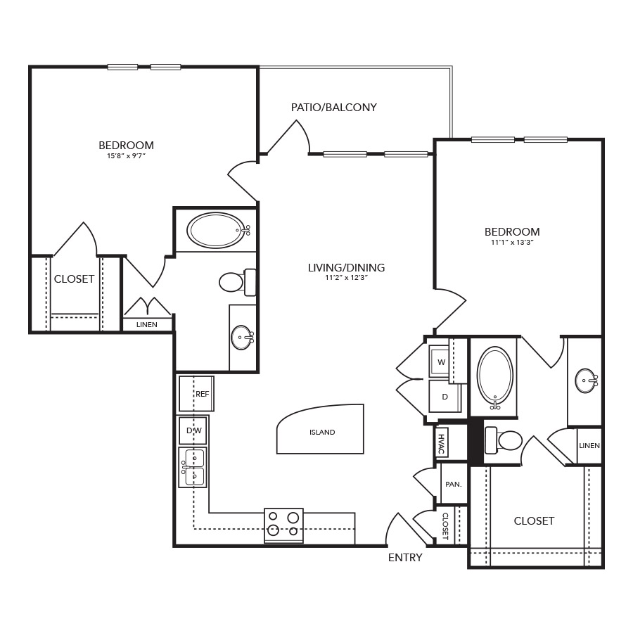 B10 - 2 Bedroom floor plan