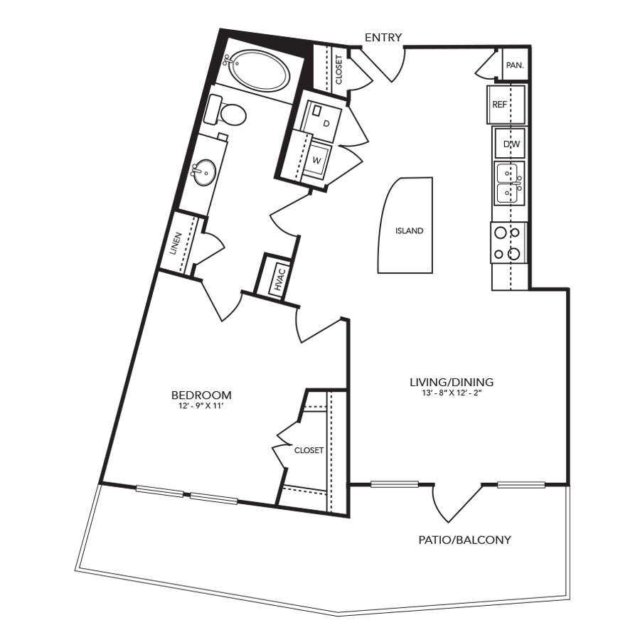 A6 - 1 Bedroom floor plan