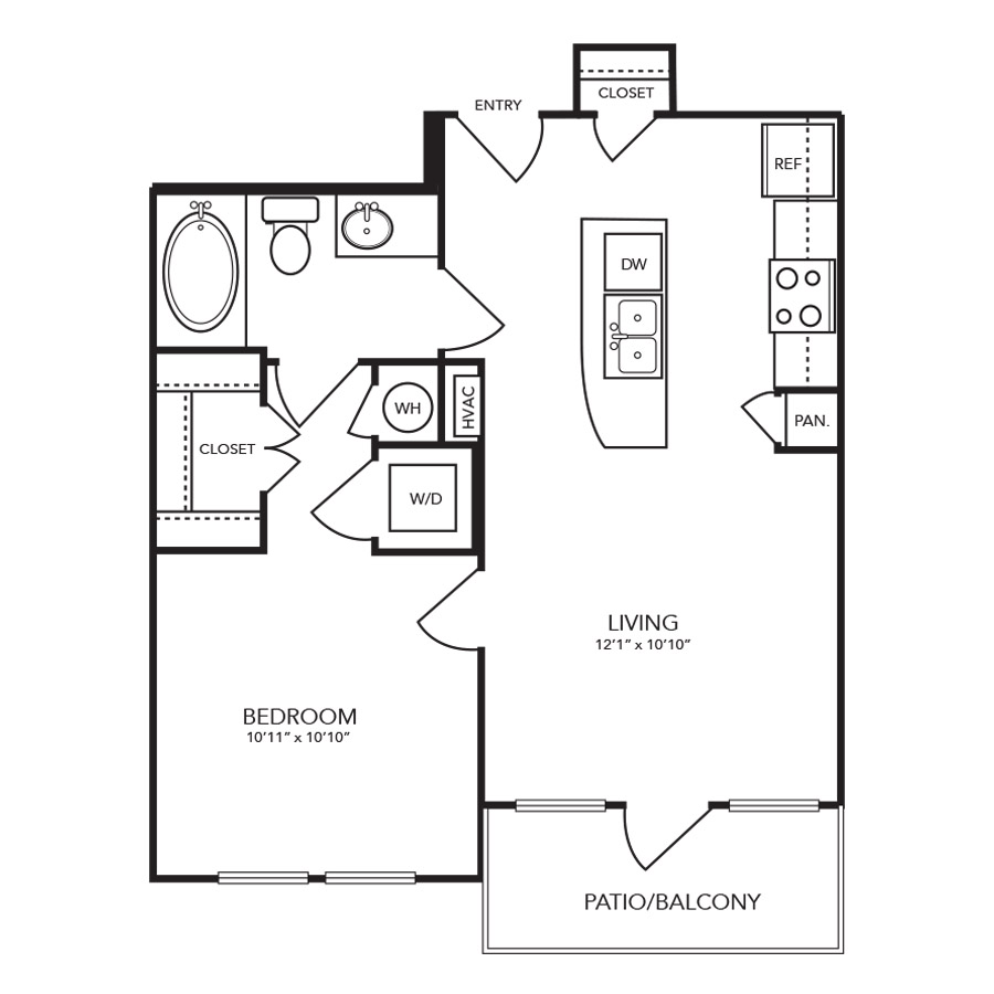 A1 - 1 Bedroom floor plan