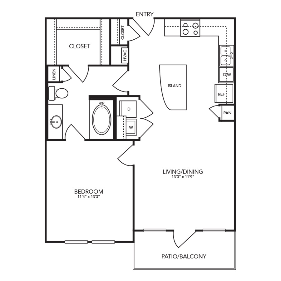 A4 - 1 Bedroom floor plan